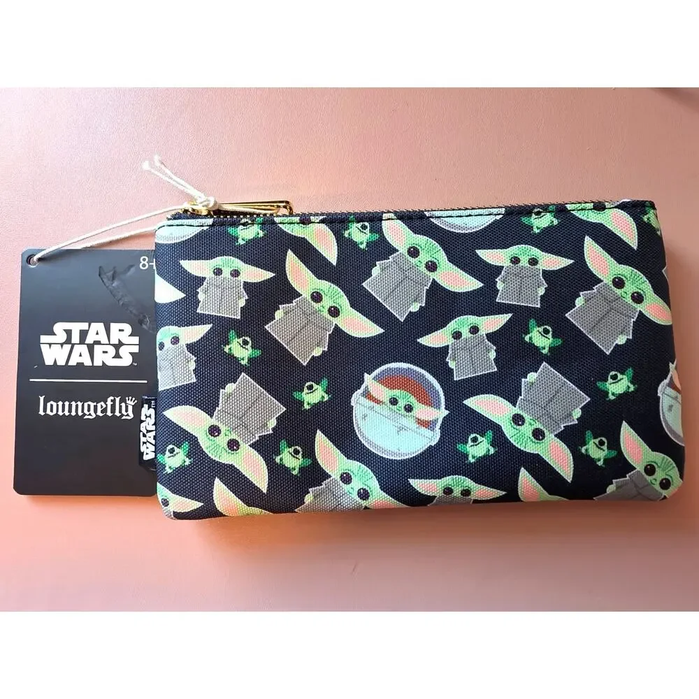 Loungefly Star Wars Baby Yoda All Over Print Coin Cosmetic Bag Pouch | NWT